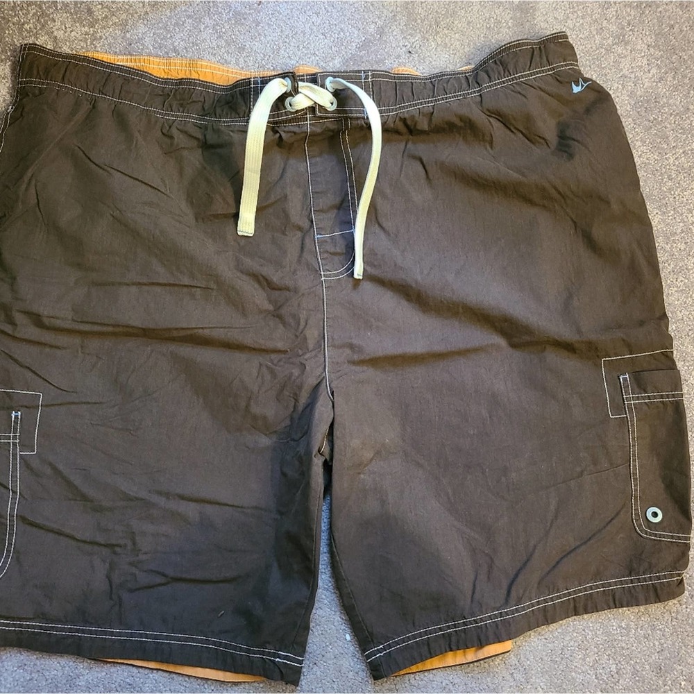 Mantaray Mens Swimwear Brown and Gold, size 3XL